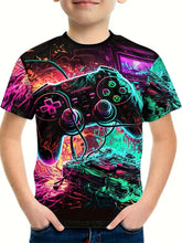 Child T-Shirt Children Top Shirts Cool Game 3D Print Short Sleeve Tee T-Shirt Korean Children's Clothes 2024 Kids Spring Clothes