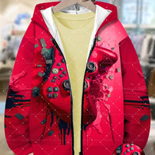 Gamer Hoodie Blue Gamer Zip-Up Hoodie 3D Print Game Controller Casual Long Sleeve for FallWinter Men's Hoodies Women's Hoodie