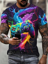 Men's Printed Game T-Shirt New In Casual Round Neck Short Sleeve Gaming Tshirts For Men Fashion Mens Gamer Tee Shirts Tops
