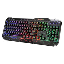 Shipadoo color RGB backlit 104-key mechanical wired gaming keyboard and mouse set black crackle waterproof computer keyboard