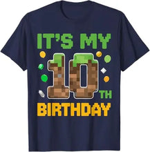 Birthday Boy It's My 10th Birthday Gamer Pixel Number T-Shirt 10 Years Old Sons Nephew B-day Novelty Gift Video Game Saying Tee
