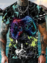 Men's Printed Game T-Shirt New In Casual Round Neck Short Sleeve Gaming Tshirts For Men Fashion Mens Gamer Tee Shirts Tops