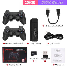 256G 58,000 Games GD10 Plus Game Stick 4K HD Video Game Console 2.4G Double Wireless Controller Game Stick For N64/PSP/PS1/GBA