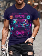 Men's Printed Game T-Shirt New In Casual Round Neck Short Sleeve Gaming Tshirts For Men Fashion Mens Gamer Tee Shirts Tops