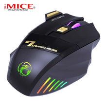 Wireless Gaming Mouse USB IMICE GW-X7 3200DPI Dual Mode Rechargeable 7 Keys 2.4Ghz Silent Mouse Bluetooth 7-color Breathing LED