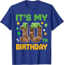 Birthday Boy It's My 10th Birthday Gamer Pixel Number T-Shirt 10 Years Old Sons Nephew B-day Novelty Gift Video Game Saying Tee