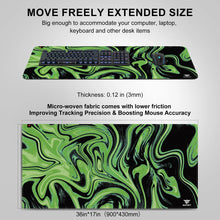 NPET N110 Extended Big Mouse Pad Large, With 3mm Non-Slip Base And Stitched Edge, 35x17 Inch For Home Office