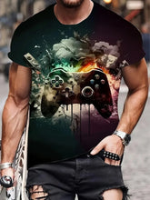 Men's Printed Game T-Shirt New In Casual Round Neck Short Sleeve Gaming Tshirts For Men Fashion Mens Gamer Tee Shirts Tops