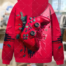 Gamer Hoodie Blue Gamer Zip-Up Hoodie 3D Print Game Controller Casual Long Sleeve for FallWinter Men's Hoodies Women's Hoodie