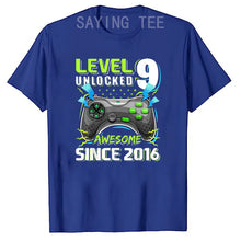 9 Year Old Boy Video Gamer Awesome Since 2016 9th Birthday Short Sleeve T-Shirt Born in 2016 Gaming Controller Saying Tee Gifts