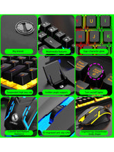 Cool light wired keyboard and mouse set, mechanical feel, floating high key cap, rebound comfort, game mouse set