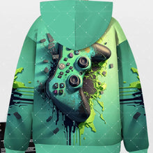 Gamer Hoodie Blue Gamer Zip-Up Hoodie 3D Print Game Controller Casual Long Sleeve for FallWinter Men's Hoodies Women's Hoodie