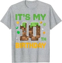 Birthday Boy It's My 10th Birthday Gamer Pixel Number T-Shirt 10 Years Old Sons Nephew B-day Novelty Gift Video Game Saying Tee