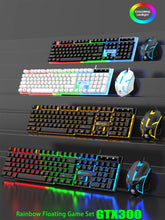 Cool light wired keyboard and mouse set, mechanical feel, floating high key cap, rebound comfort, game mouse set