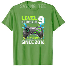 9 Year Old Boy Video Gamer Awesome Since 2016 9th Birthday Short Sleeve T-Shirt Born in 2016 Gaming Controller Saying Tee Gifts