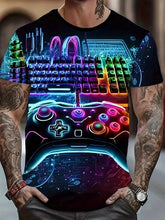 Men's Printed Game T-Shirt New In Casual Round Neck Short Sleeve Gaming Tshirts For Men Fashion Mens Gamer Tee Shirts Tops