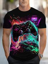Men's Printed Game T-Shirt New In Casual Round Neck Short Sleeve Gaming Tshirts For Men Fashion Mens Gamer Tee Shirts Tops