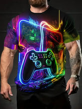 Men's Printed Game T-Shirt New In Casual Round Neck Short Sleeve Gaming Tshirts For Men Fashion Mens Gamer Tee Shirts Tops