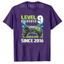 9 Year Old Boy Video Gamer Awesome Since 2016 9th Birthday Short Sleeve T-Shirt Born in 2016 Gaming Controller Saying Tee Gifts