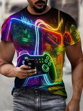 Men's Printed Game T-Shirt New In Casual Round Neck Short Sleeve Gaming Tshirts For Men Fashion Mens Gamer Tee Shirts Tops