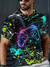 Men's Printed Game T-Shirt New In Casual Round Neck Short Sleeve Gaming Tshirts For Men Fashion Mens Gamer Tee Shirts Tops
