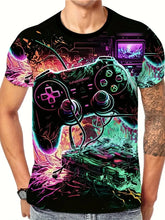 Men's Printed Game T-Shirt New In Casual Round Neck Short Sleeve Gaming Tshirts For Men Fashion Mens Gamer Tee Shirts Tops